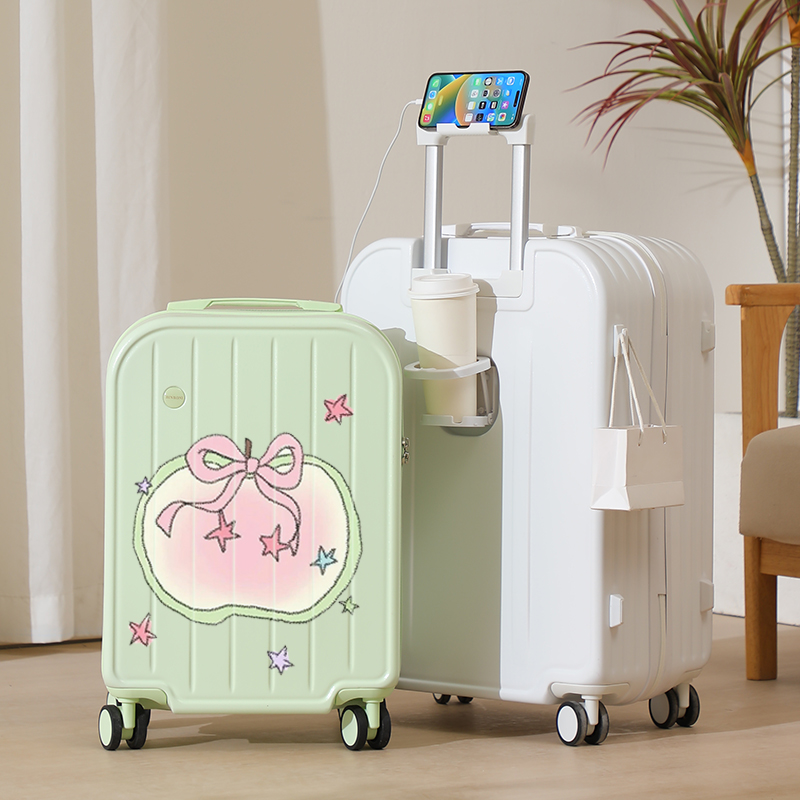 小型轻便卡通儿童行李箱女动漫可爱旅行登机拉杆密码箱20寸labubu