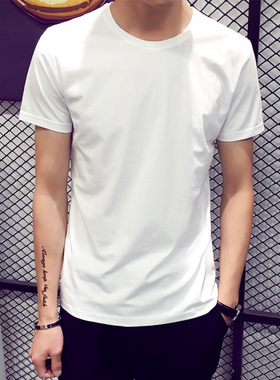 包邮9.9元男士短袖t恤圆领纯白色打底衫一次性活动大码半袖工作服