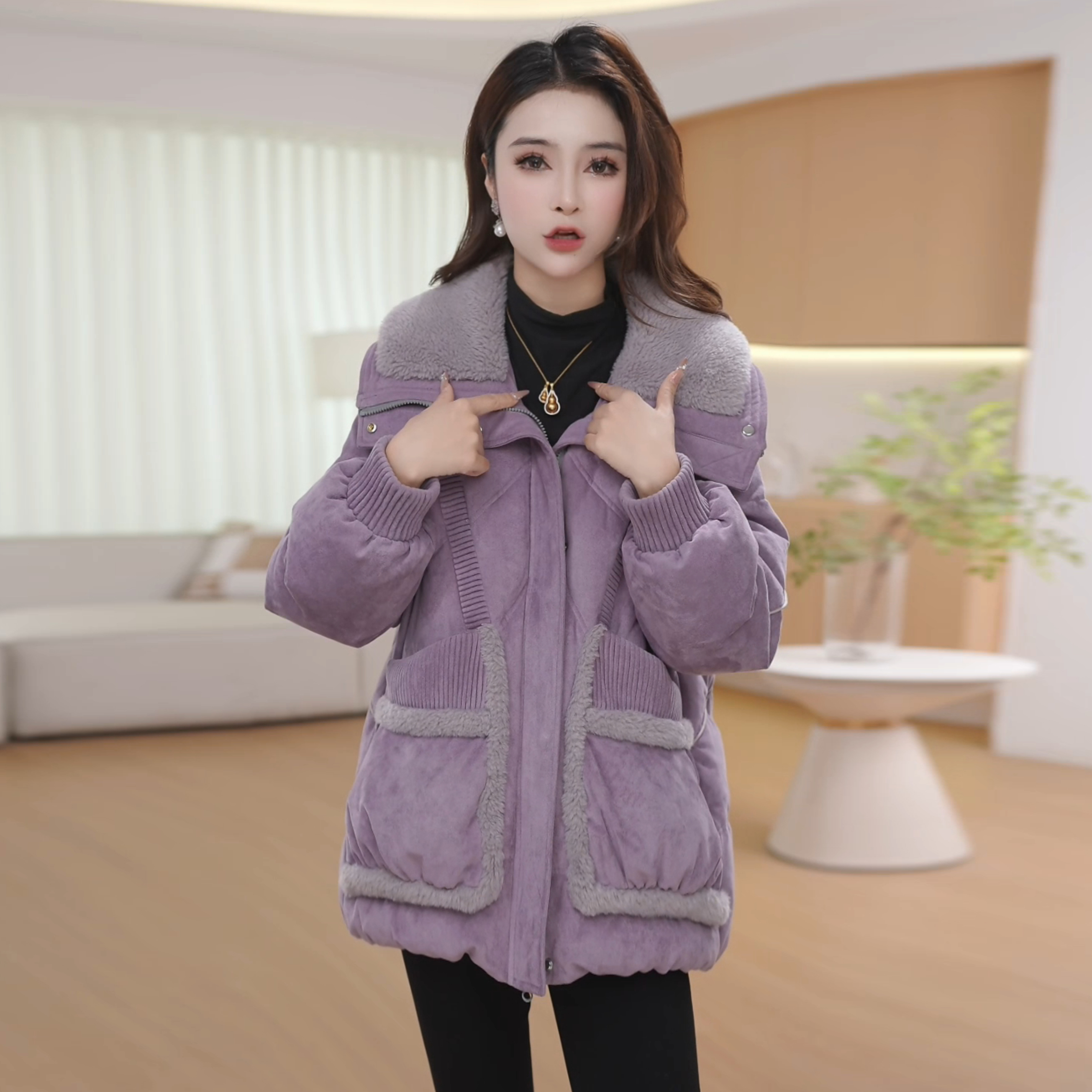 【羽绒服】冬季白鸭绒羽绒服百搭新款时尚气质休闲保暖外套女