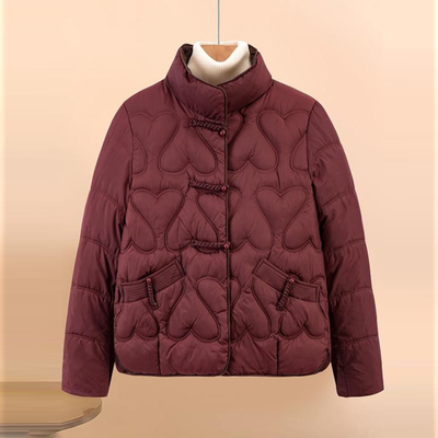 妈妈冬装新款短款羽绒棉服中老年女士保暖小个子洋气轻薄棉袄外套