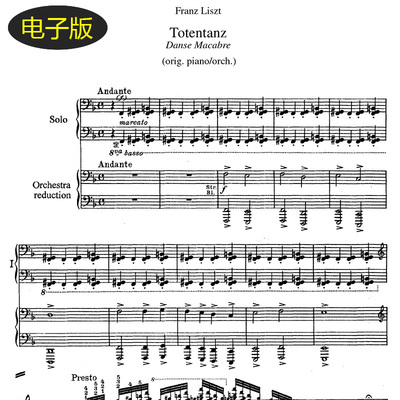 Liszt李斯特死之舞Totentanz (Danse Macabre) 双钢谱钢琴二重奏
