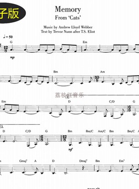 Memory单簧管/黑管 独奏乐谱 c1083