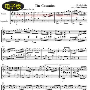 Joplin乔普林The Cascades小瀑布(雷格舞曲) 大小提琴二重奏总谱