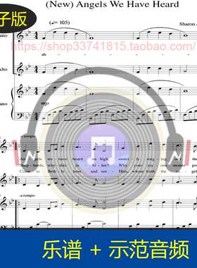 Angels We Have Heard圣诞赞美诗 女高音中音二重唱 带歌词合唱谱