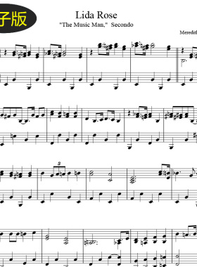高清乐谱The Music Man欢乐音乐妙无穷 林达·罗斯钢琴重奏谱f419