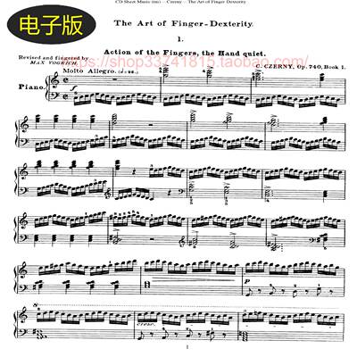 车尔尼740钢琴谱1至50首 - 古典钢琴乐谱