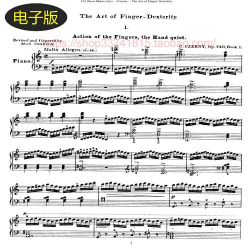 车尔尼740钢琴谱1至50首 - 古典钢琴乐谱