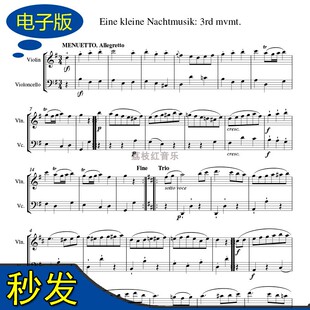 莫扎特G大调弦乐小夜曲 III. Menuetto & Trio大提小提二重奏v553
