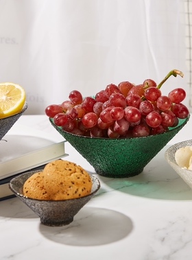 ROUPA罗派彩色水晶玻璃碗冰激淋碗沙拉碗甜品碗甜点碗绿色灰色碗