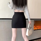 新款 黑色包臀裙紧身性感一步裙子 韩版 弹力高腰包臀半身裙短裙秋季