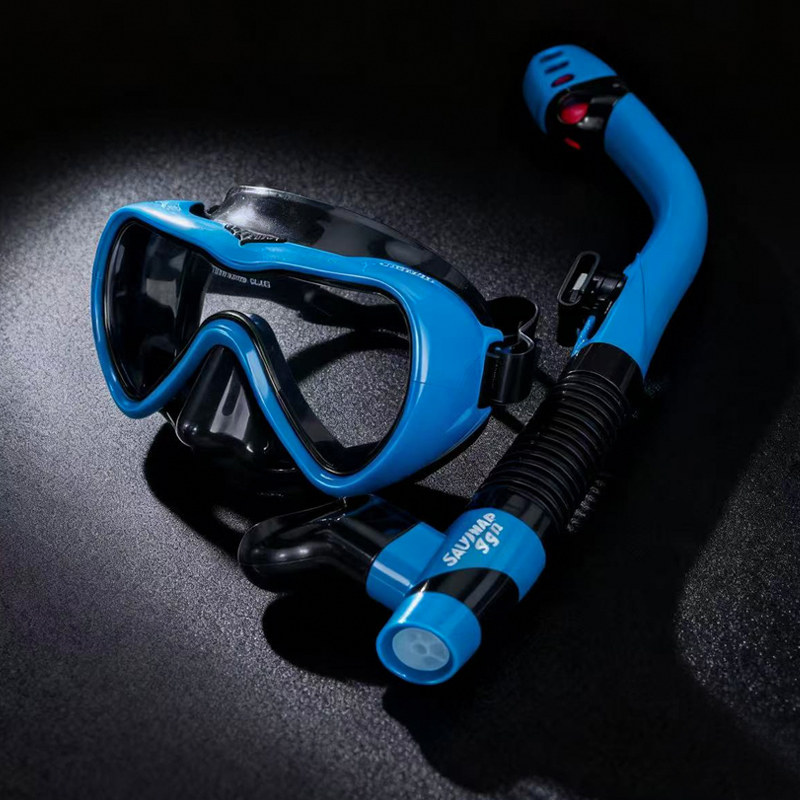 潜水面镜+防水全干式呼吸管防呛水护鼻面罩自由潜面镜浮潜套装