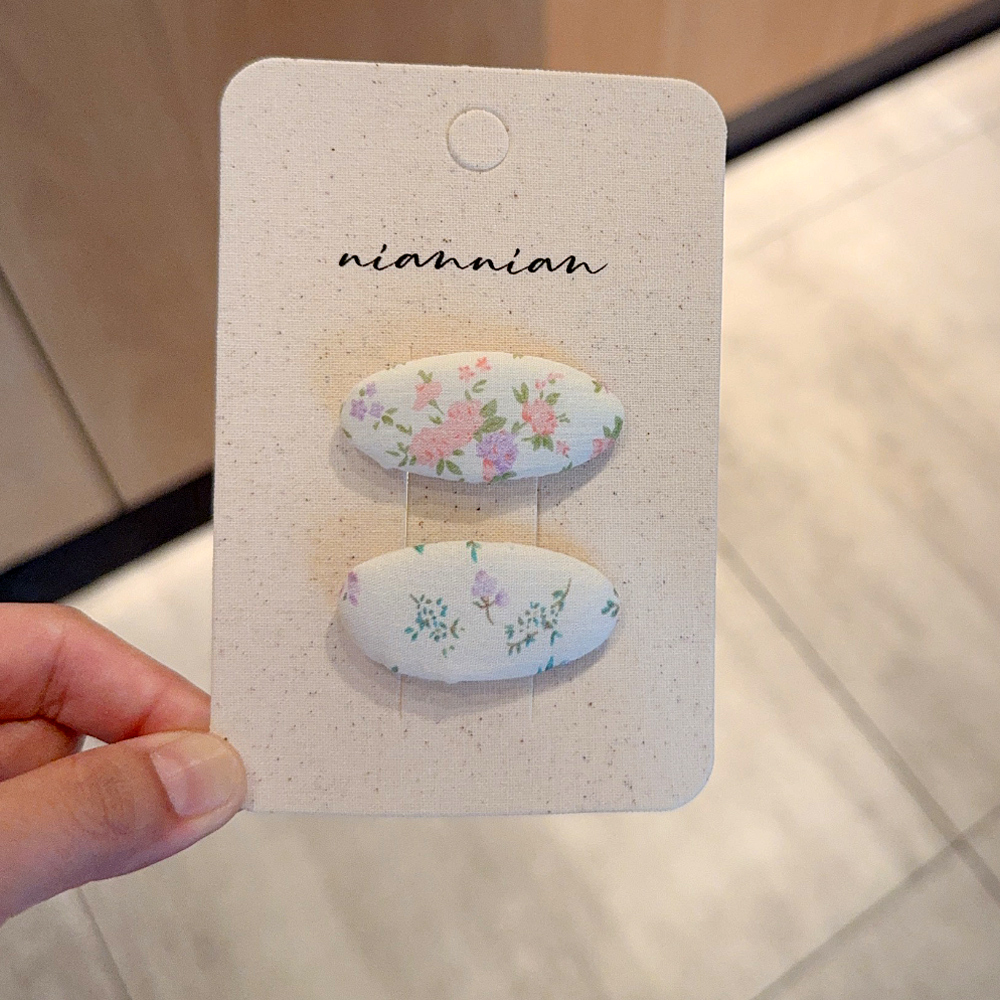 niannian儿童可爱碎花发夹念念女童不伤发小清新刘海碎发侧边夹子