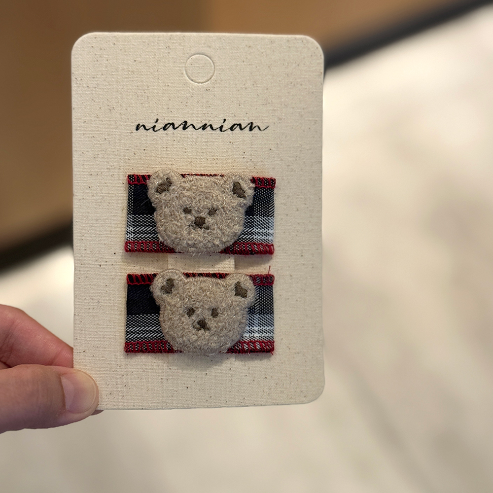 niannian念念儿童发饰可爱小熊发夹儿童韩系侧边刘海碎发卡bb夹子