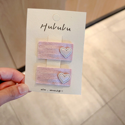 儿童甜美丝绒布艺方形bb夹可爱宝宝前额刘海碎发夹侧边小夹子发卡