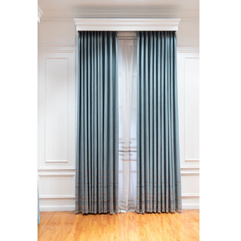 现代简约欧式窗帘双层加购高遮光客厅卧室落地窗一体成品大气窗帘