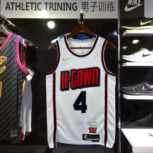 美版正品 火箭队4号杰伦格林球衣 1号阿门汤普森男子篮球服城市版
