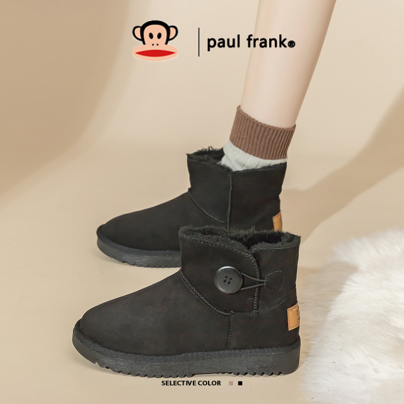 大嘴猴雪地靴女款2024新款保暖加绒加厚短款低帮可爱棉鞋百搭短靴