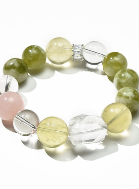 幸运水晶天然粉紫黄白水晶彩色糖果手链清新甜美马卡龙少女手串