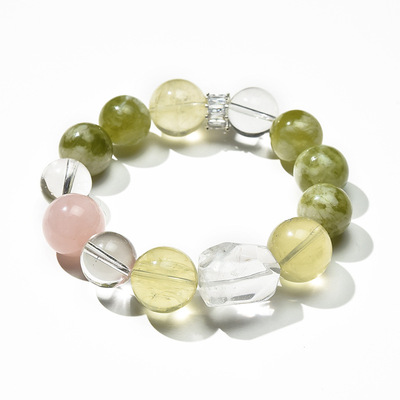 幸运水晶天然粉紫黄白水晶彩色糖果手链清新甜美马卡龙少女手串