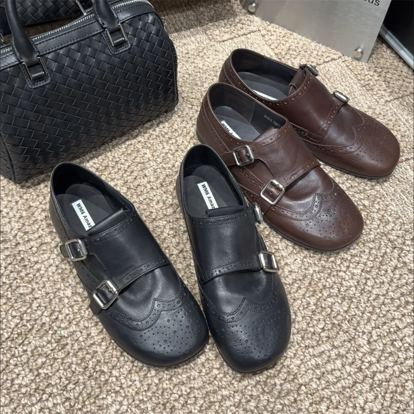 wm6欧洲站女2026春新款真皮圆头布洛克单鞋平底百搭乐福鞋小皮鞋,女鞋,乐福鞋（豆豆鞋）,淘宝优惠券,粉丝福利购,淘宝优惠卷