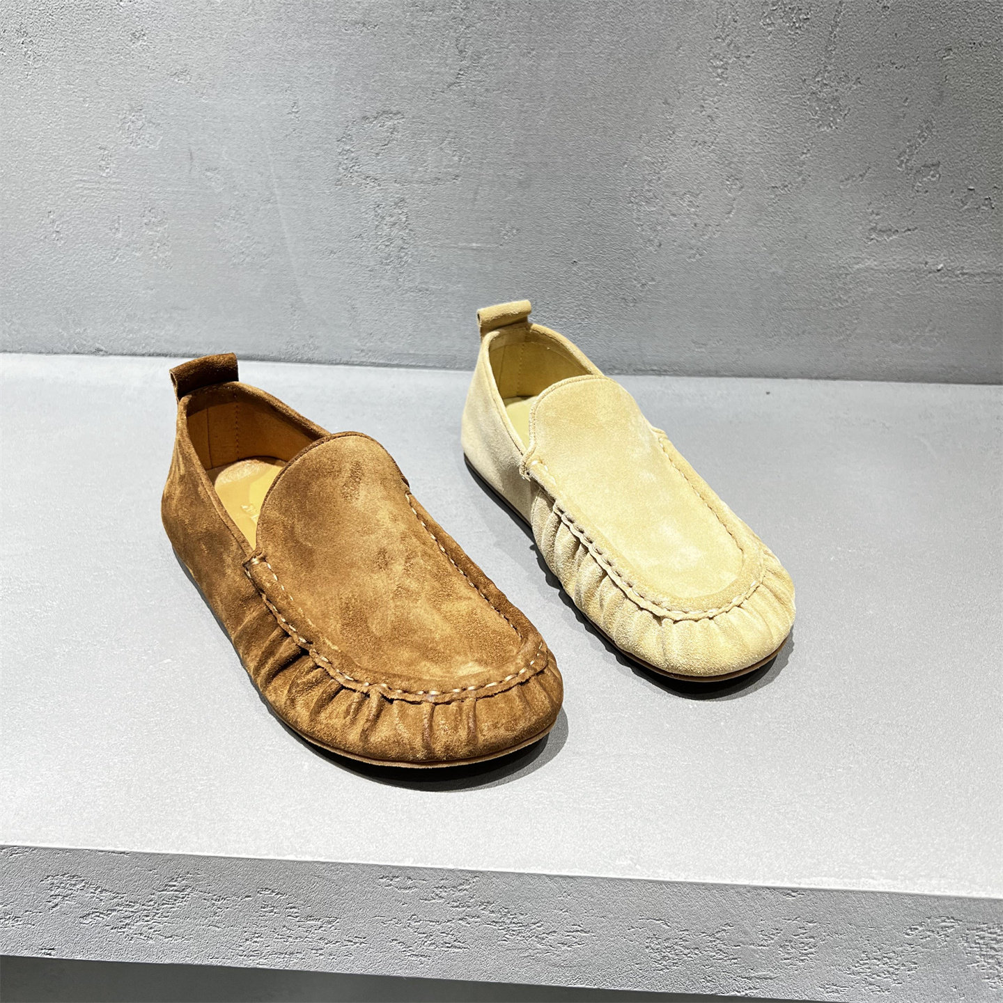 欧洲站女鞋2026春新款真皮磨砂一脚蹬平底舒适豆豆鞋百搭乐福单鞋,女鞋,乐福鞋（豆豆鞋）,淘宝优惠券,粉丝福利购,淘宝优惠卷