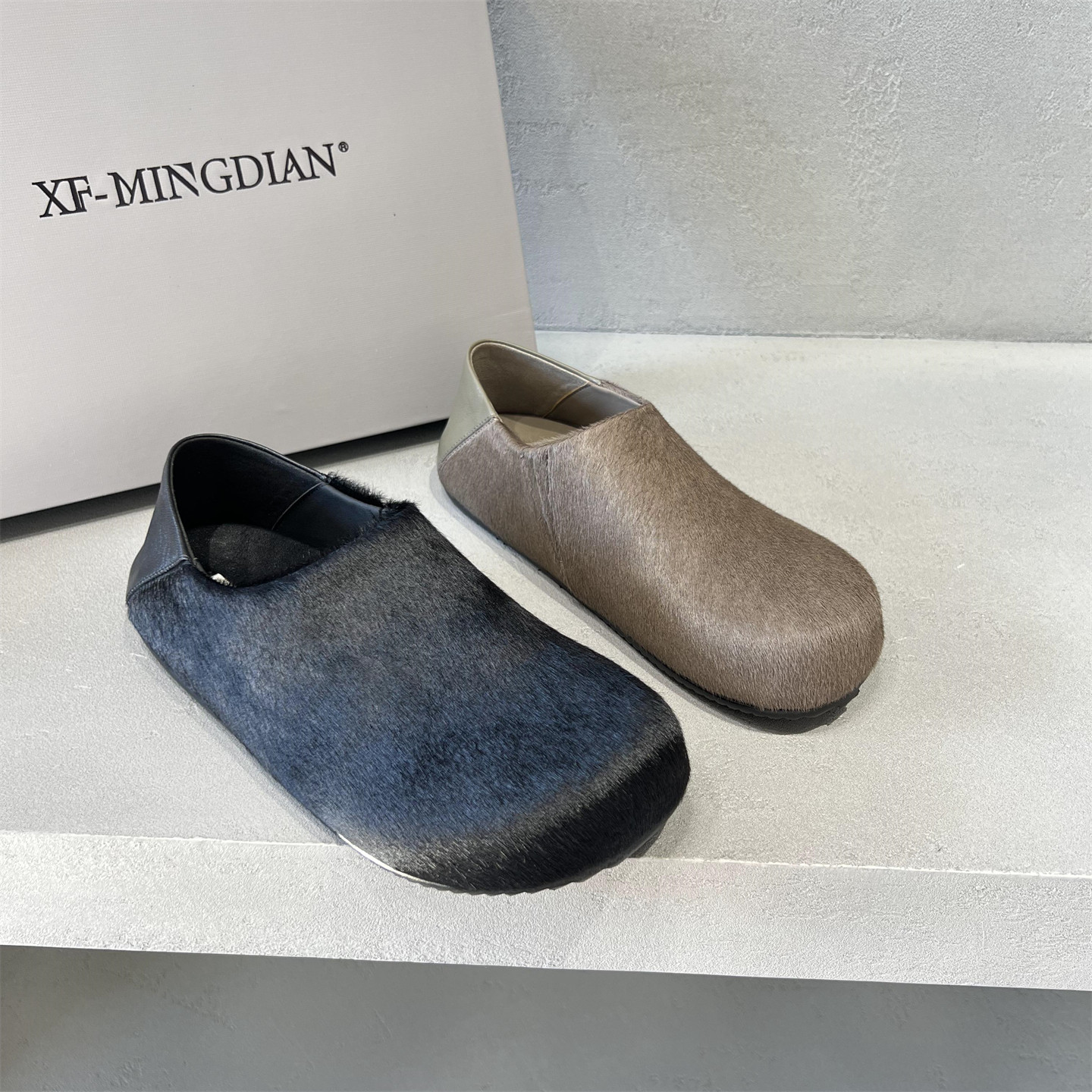 先峰名典2025秋真皮马毛勃肯鞋