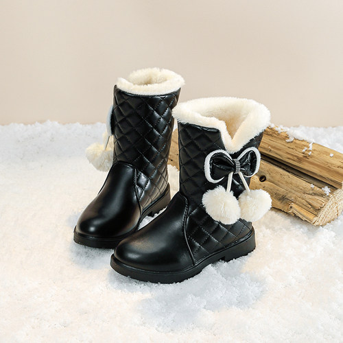 儿童雪地靴女童靴子加厚保暖冬季