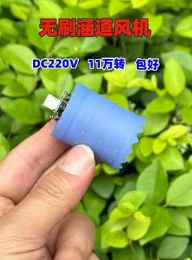 11万转微型无刷涵道风机铝叶轮电吹风超高速电机DC220V