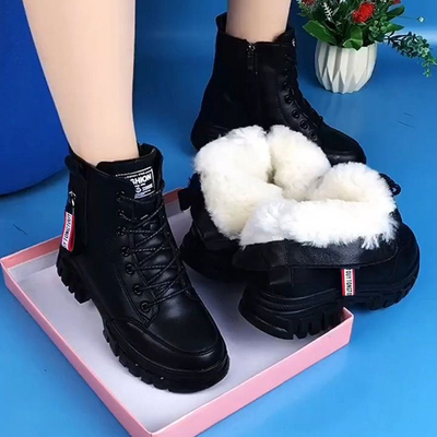 断码清仓厚底防滑真皮马丁靴子