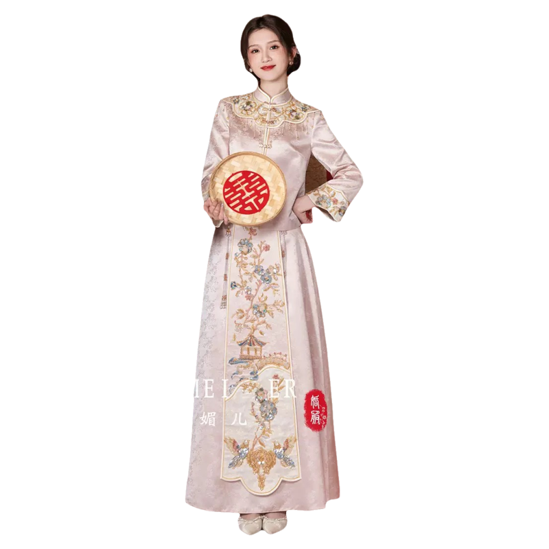 秀禾服婚服2025新款新娘高端结婚敬酒服礼服新中式粉色秀和嫁衣