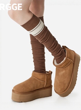 日本durgge秋冬双针学院风过膝小腿袜子女条纹纯棉堆堆长筒大腿袜