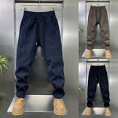 抽绳哈伦裤 冬季 休闲裤 户外加绒加厚保暖长裤 新款 纯色简约百搭男士