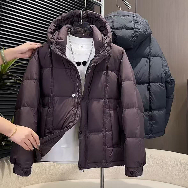 高级感潮流舒适百搭羽绒服立领连帽加厚保暖男装夹克休闲时尚外套