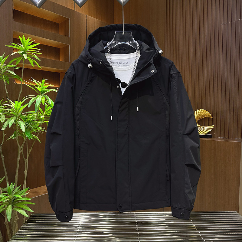 青年百搭休闲棉服男款夹棉夹克男二棉外套男士冲锋衣连帽工装帅气