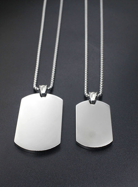 私人照片钛钢黑色军牌风美国挂坠