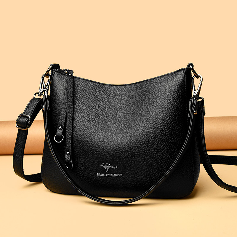 真皮女包2025新款时尚百搭单肩斜挎包高级感小众设计中年妈妈包包