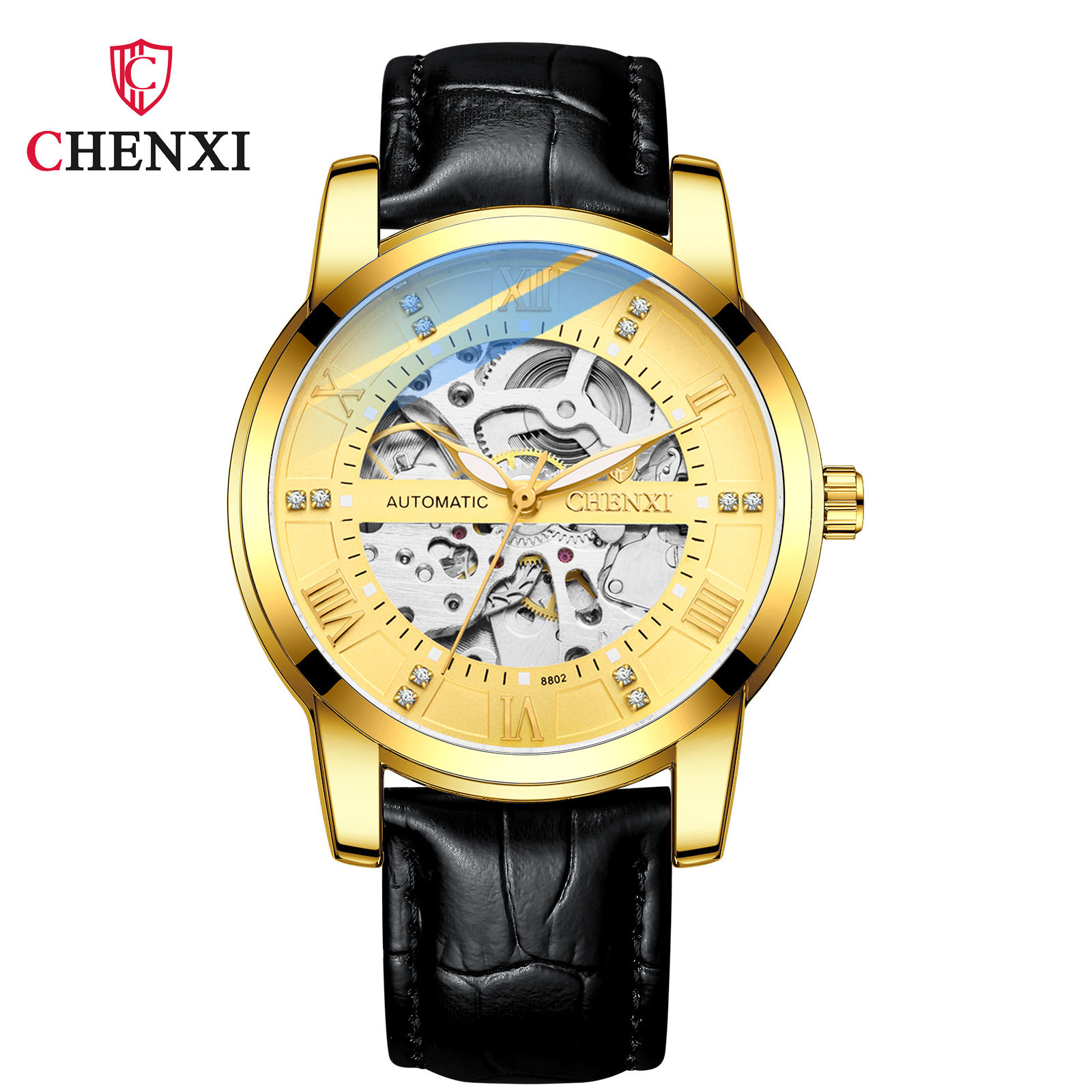 晨曦品牌全自动机械表男士镂空皮带时尚商务夜光防水爆款一件代发