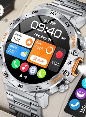 LIGE/利格新款商务蓝牙通话智能手表多功能运动音乐播放手电灯表