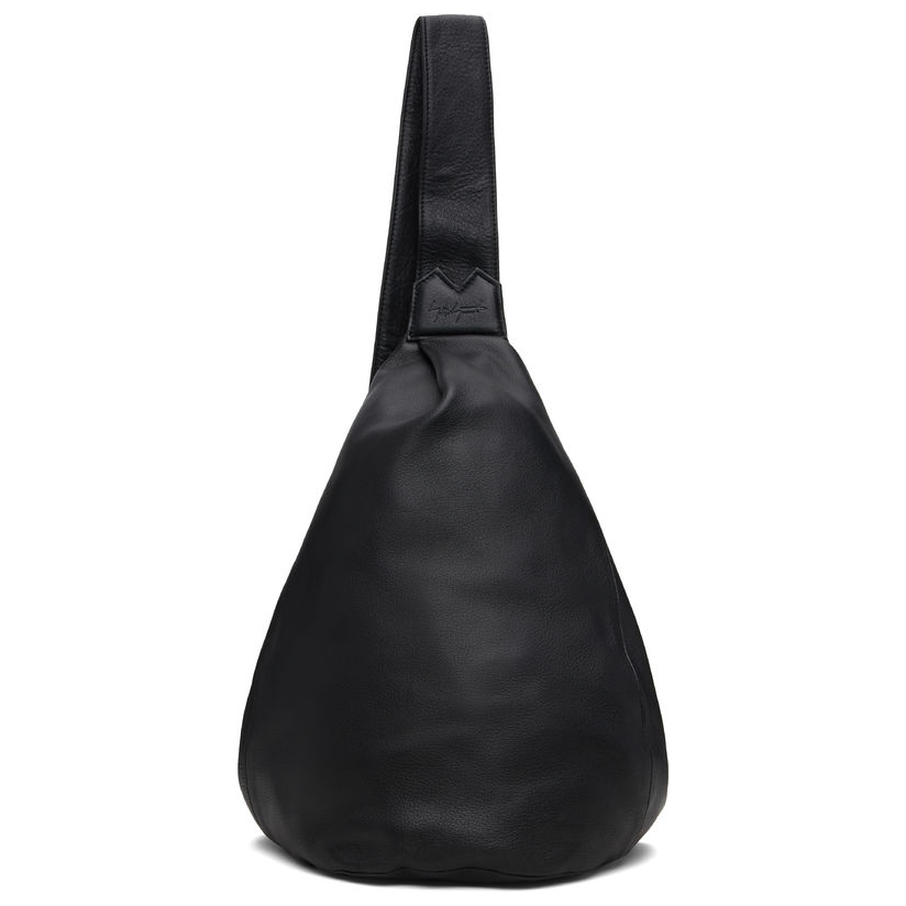 Yohji Yamamoto 山本耀司 黑色中号褶裥斜挎包女