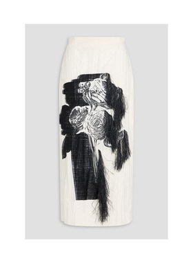 Erdem fil coupe 流苏棉软糯提花中长铅笔半身裙女裙子女insOL