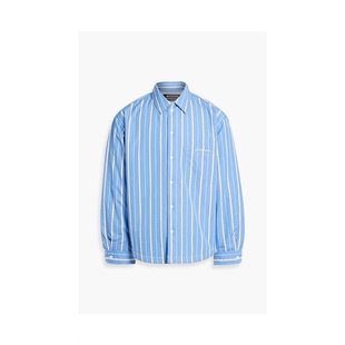 Bou 式 Jacquemus 条纹带里衬府绸衬衫 休闲 夹克短外套男新款 经典