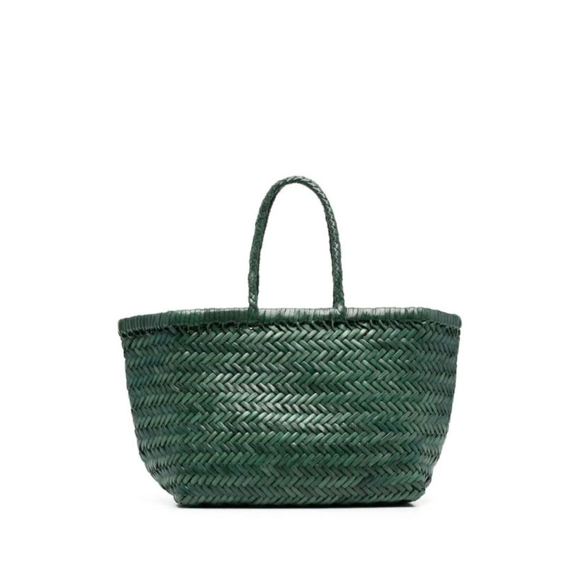 DRAGON DIFFUSION 'Triple Jump' 绿色两层顶部手柄编织设计皮