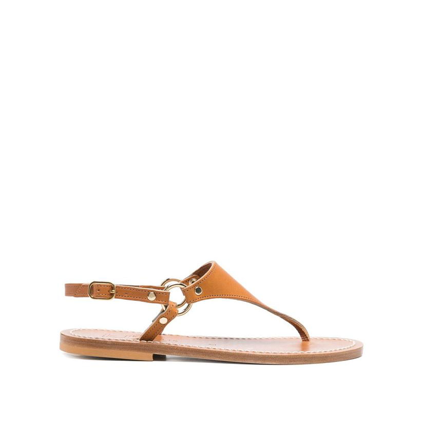 K Jacques  St Tropez 皮质棕色凉鞋女