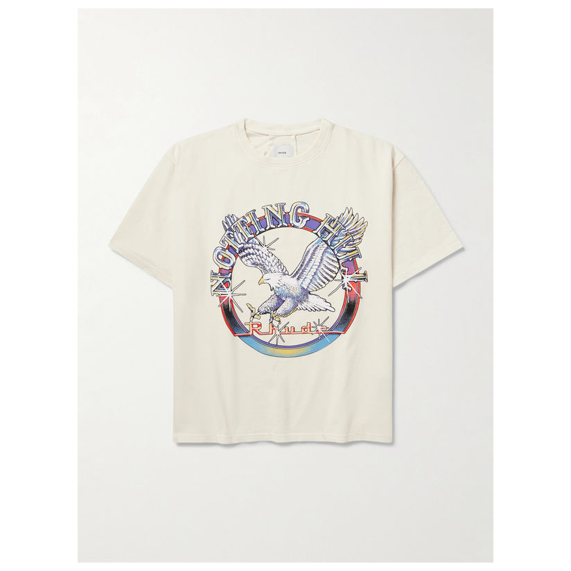 rhude Notting Hill 鹰状标饰徽标印花棉针织T恤男体恤新款透气