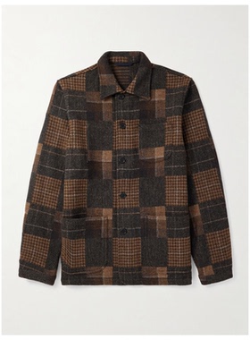 SID MASHBURN 格纹 羊毛法兰绒衬衫式夹克短外套男休闲户外商务