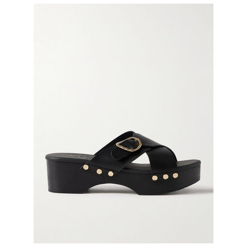 Ancient Greek Sandals Marilisa Sabot 搭扣皮质防水台凉鞋女