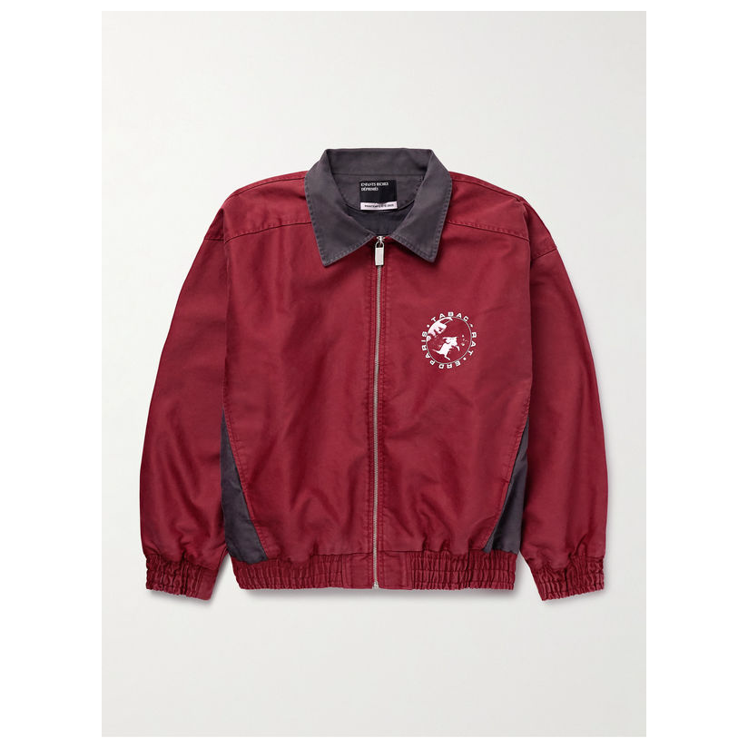 ERD Enfants Riches Deprimes Tabac Rat 徽标印花拼色斜纹棉布