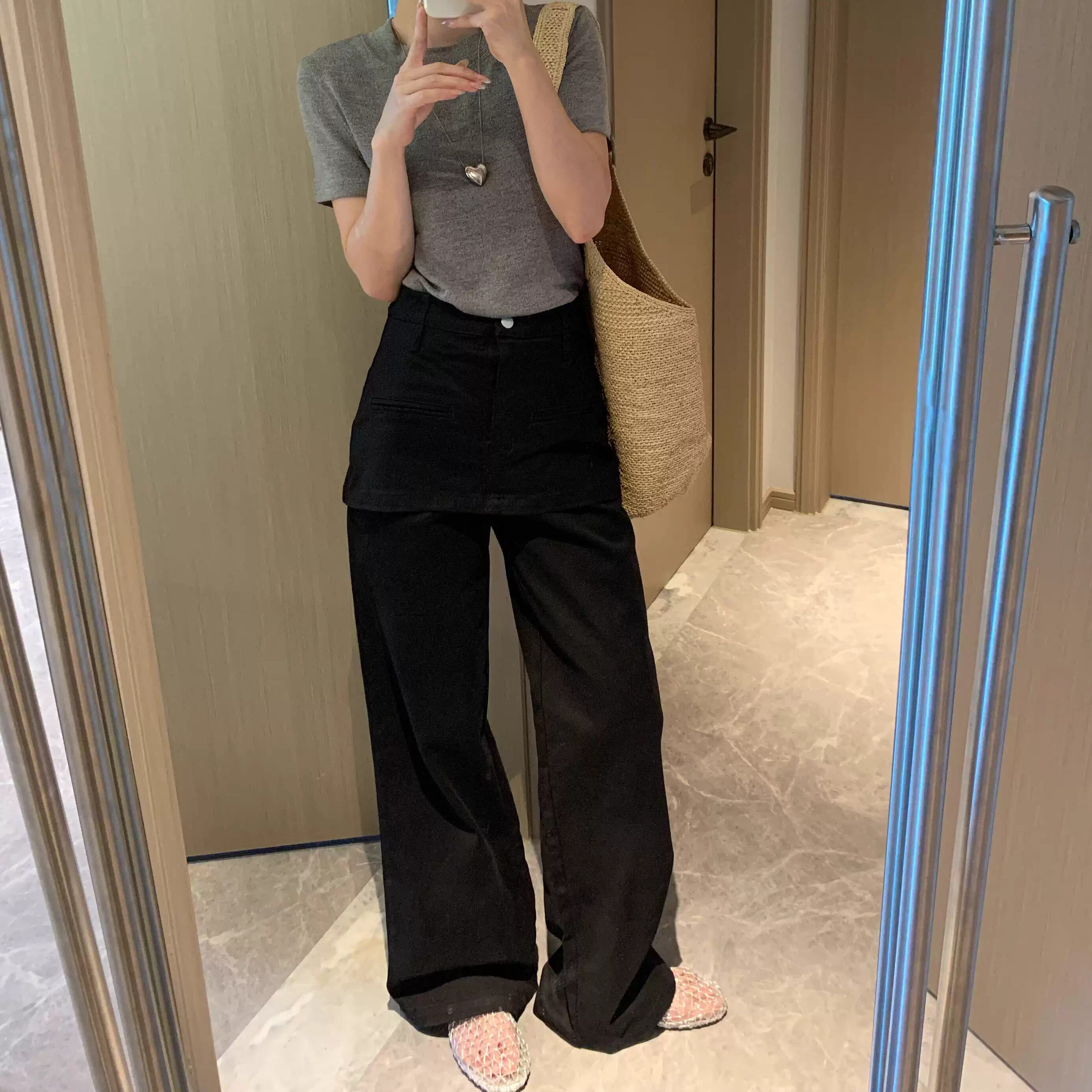 2025秋季新款韩版高腰显瘦直筒休闲屁帘裤女阔腿拖地长裤,女装/女士精品,休闲裤,淘宝优惠券,粉丝福利购,淘宝优惠卷