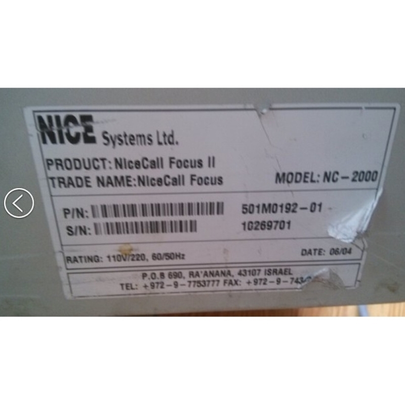 拍前询价Nice Call Focus II NC-2000 NICAASLLL FOCUS 501