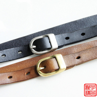 日式头层牛皮女皮带1.8CM牛皮百搭腰带真皮简洁休闲日字扣皮带